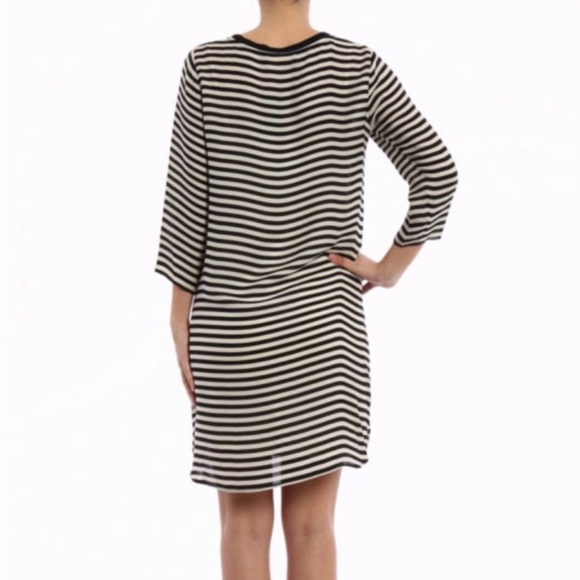 Polo Ralph Lauren 100% Silk Striped Dress Black/White Size 12 NWT - Picture 3 of 13